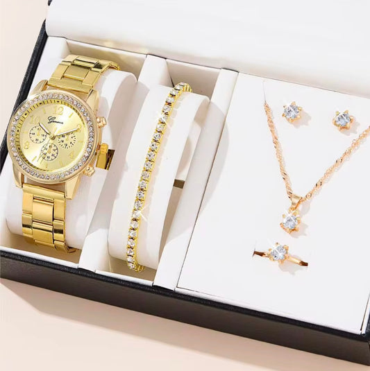 Set de 5 Piezas Reloj para Mujer